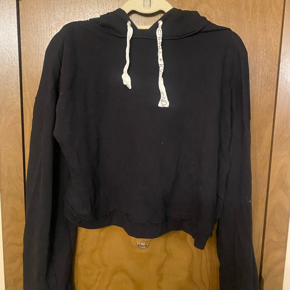 Kendall & Kylie Black Hoodie crop L
